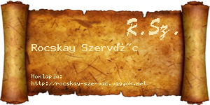 Rocskay Szervác névjegykártya